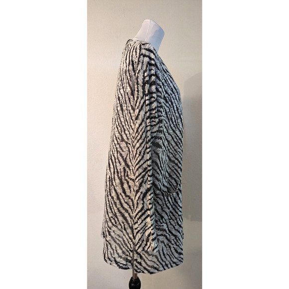 New By Design sz XL Open Front Cardigan Knit Sweater jacket zebra print 2425 - Picture 2 of 4